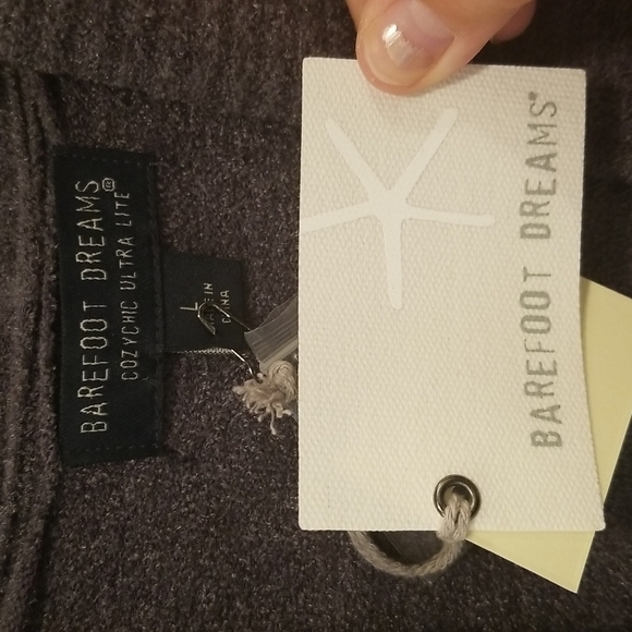 💕BAREFOOT DREAMS💕 CozyChic Drape Rib Cardigan Ultra Lite Pacific Blue L NWT - Picture 14 of 16